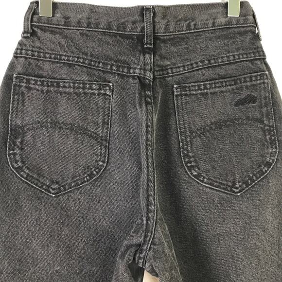 Vintage Chic High Rise Faded Black Tapered Leg Denim Mom Jeans Made in USA 24P - Picture 4 of 10